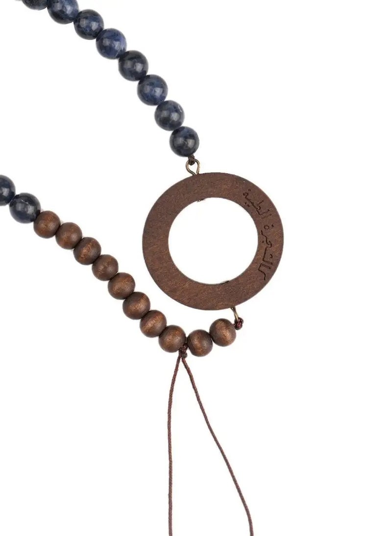 أم أم أيه من معدن الإنسان حامل للهاتف والنظارة  من الخرز الخشبي وأحجار اللازورد - Image 5