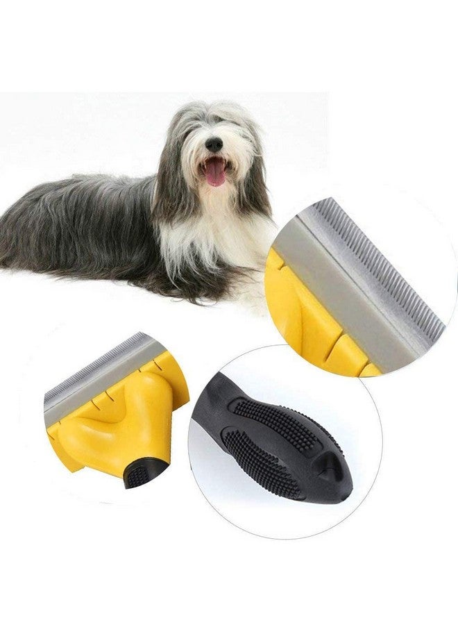فرشاة شعر الحيوانات الأليفة بمقبض غير قابل للانزلاق لإزالة الشعر المتساقط مثالية للكلاب والقطط التي يزيد طول شعرها عن 2 بوصة - متعددة الألوان (عبوة من قطعة واحدة) - Image 5