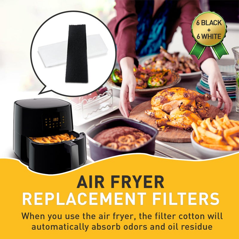 EUSTREER 12 Pcs Charcoal and Oil Vapor Air Fryer Replacement Filters for 6QT Instant Vortex Plus Air Fryer with ClearCook and OdorErase, Air Fryer Accessories Replacement Odor Erase Air Filters - Image 5