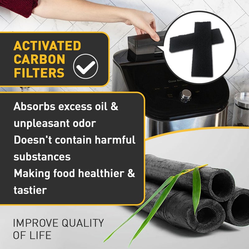EUSTREER 12 Pcs Charcoal and Oil Vapor Air Fryer Replacement Filters for 6QT Instant Vortex Plus Air Fryer with ClearCook and OdorErase, Air Fryer Accessories Replacement Odor Erase Air Filters - Image 2