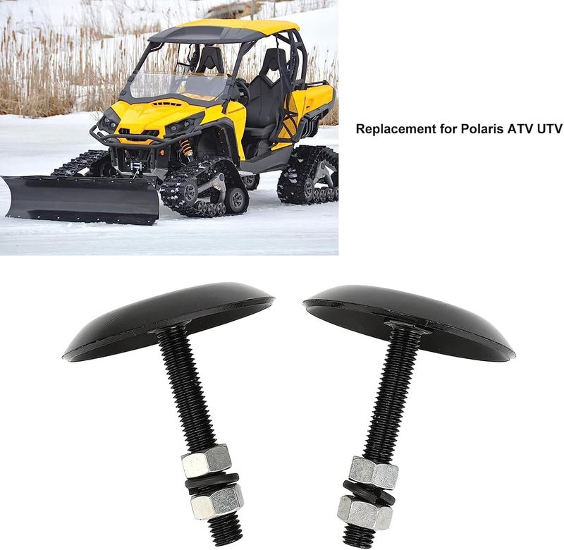 Practical Replacement Part Snow Plow Skid Shoes Kit with and Washers for 2873423 SportsmanRanger 2pcs Dualpoints of Heavy Duty Steel Gloss Black Powders Coating - Image 2