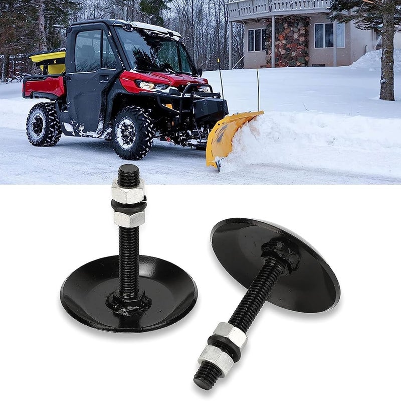Practical Replacement Part Snow Plow Skid Shoes Kit with and Washers for 2873423 SportsmanRanger 2pcs Dualpoints of Heavy Duty Steel Gloss Black Powders Coating - Image 3