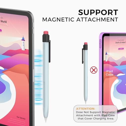 TRONWIN Apple Pencil Pro Case for Apple Pencil 2nd Generation Sleeve Silicone Cover Perfect Grip Skin Classic Design with Sturdy Clip Compatible with Apple Pencil 2 for ipad pro (Sky Blue) - Image 3