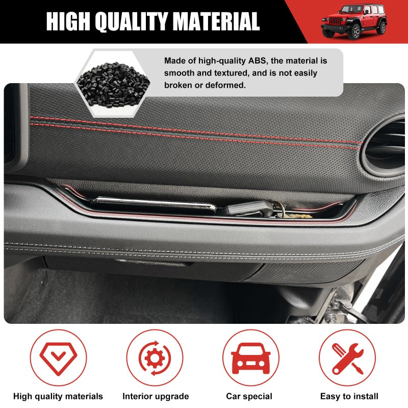 Utiiy Grab Bar Tray for 2024 2025 Jeep Wrangler JL JLU 4XE/Gladiator JT Storage Bin Handle Organizer Grab Handle Box Passenger Side Grabtray for Wrangler&Gladiator Accessories(24+ Grab Bar Tray) - Image 5
