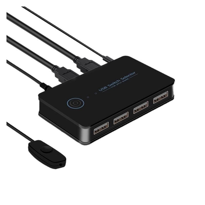 Hot Key USB 3 0 KVM Switch 2 In 4 Out Hub For Keyboard Mouse Printer Sharing - Image 1