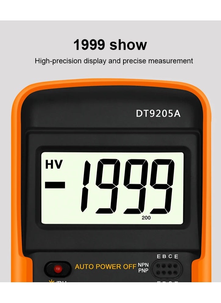 ماركة غير محددة جهاز قياس رقمي متعدد الوظائف DT9205A بشاشة LCD كبيرة – لقياس الفولت، التيار، المقاومة، والاختبارات الإلكترونية بدقة عالية  - Image 5