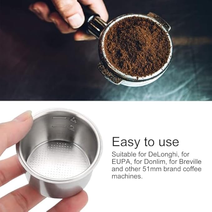 Bukela 51Mm Stainless Steel Coffee Filter Basket 4 Cup Single Wall Non Pressurized Please Check Size And Shape Carefully - Image 5