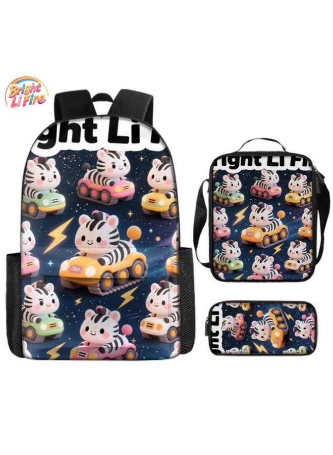 واضح من النار مجموعة من ثلاث قطع من حقائب الرسوم المتحركة، تتعامل بسهولة مع المناسبات المختلفة (الطلاب والأطفال ونزهات الأصدقاء وتسلق الجبال والدراسة وما إلى ذلك) | حقيبة ظهر + حقيبة محمولة باليد + حقيبة قرطاسية | هدايا الموسم المدرسي / العطلات - 23 - Image 1