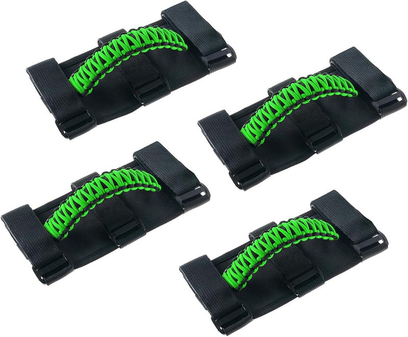 Savadicar 4 x Roll Bar Grab Handles for Jeep Wrangler & Gladiator (1955-2023) - Green - Image 1