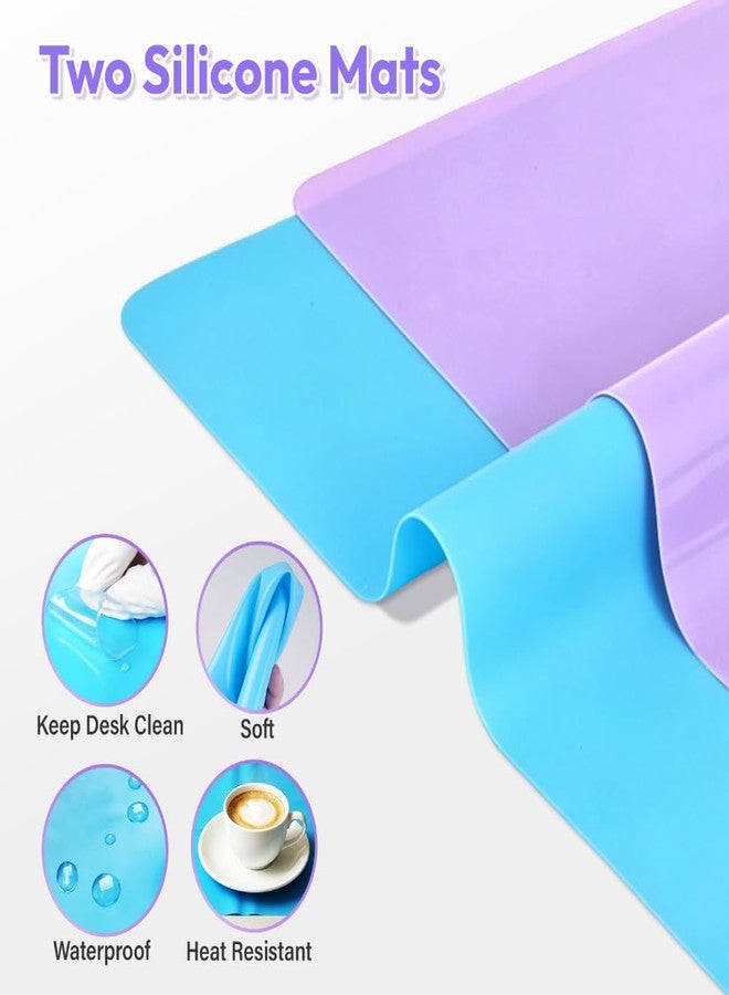 HeyClear Silicone Measuring Cups Kit with Mats for Resin -250 & 100 ml Resin Mixing Cups, Silicone Stir Sticks, Dropper Pipettes, Finger Cots for Epoxy Resina Crafting, Molds, Jewelry Making - Image 3