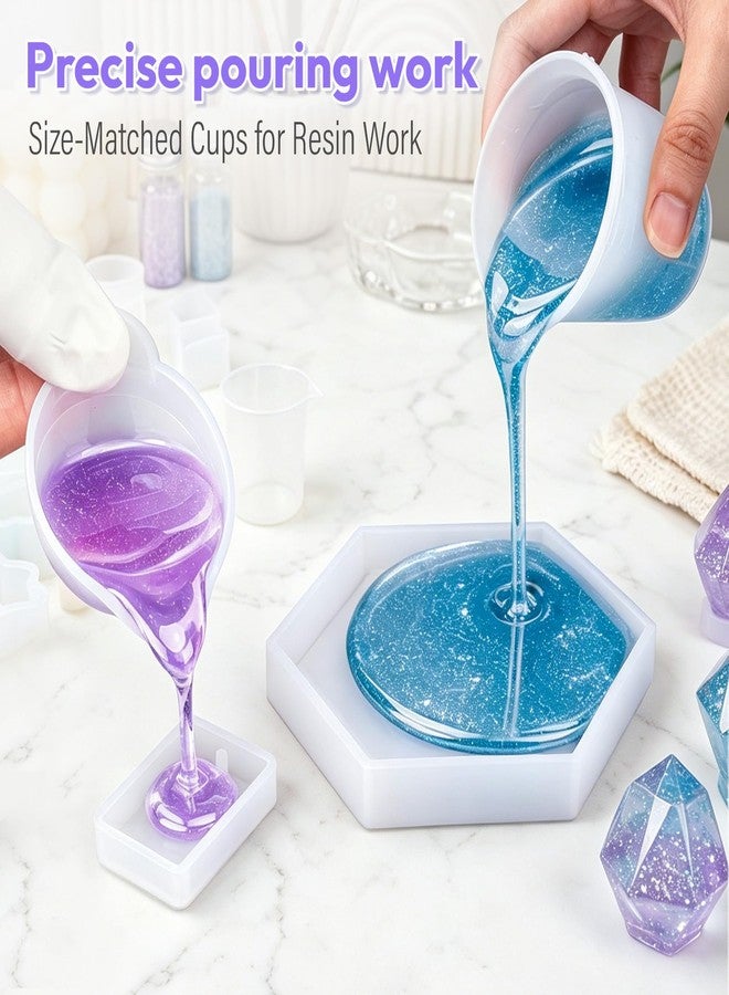 HeyClear Silicone Measuring Cups Kit with Mats for Resin -250 & 100 ml Resin Mixing Cups, Silicone Stir Sticks, Dropper Pipettes, Finger Cots for Epoxy Resina Crafting, Molds, Jewelry Making - Image 5