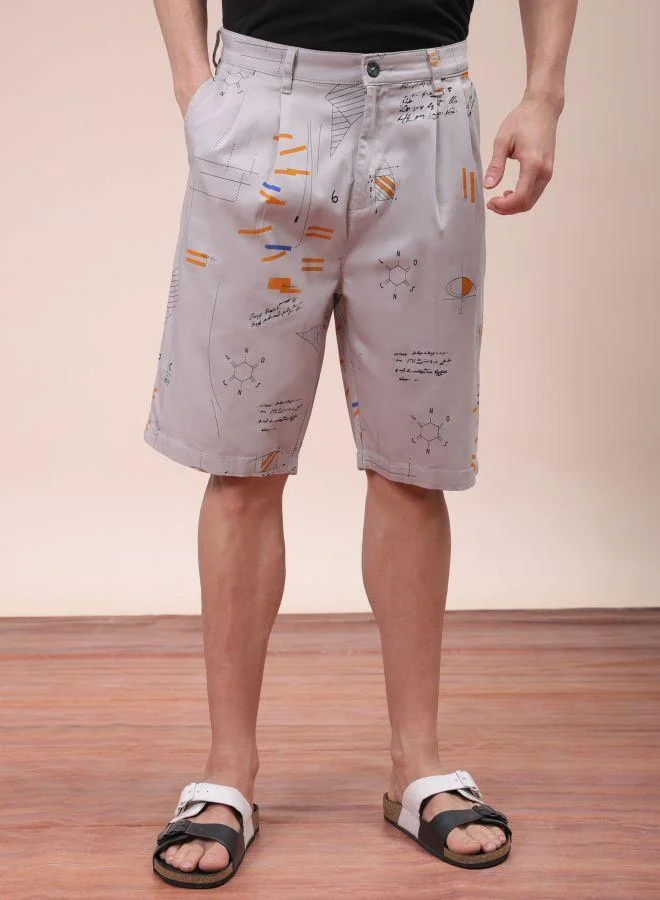 Men Relaxed Fit Stretchable Graphic Printed Mid-Rise Resort Wear Shorts
