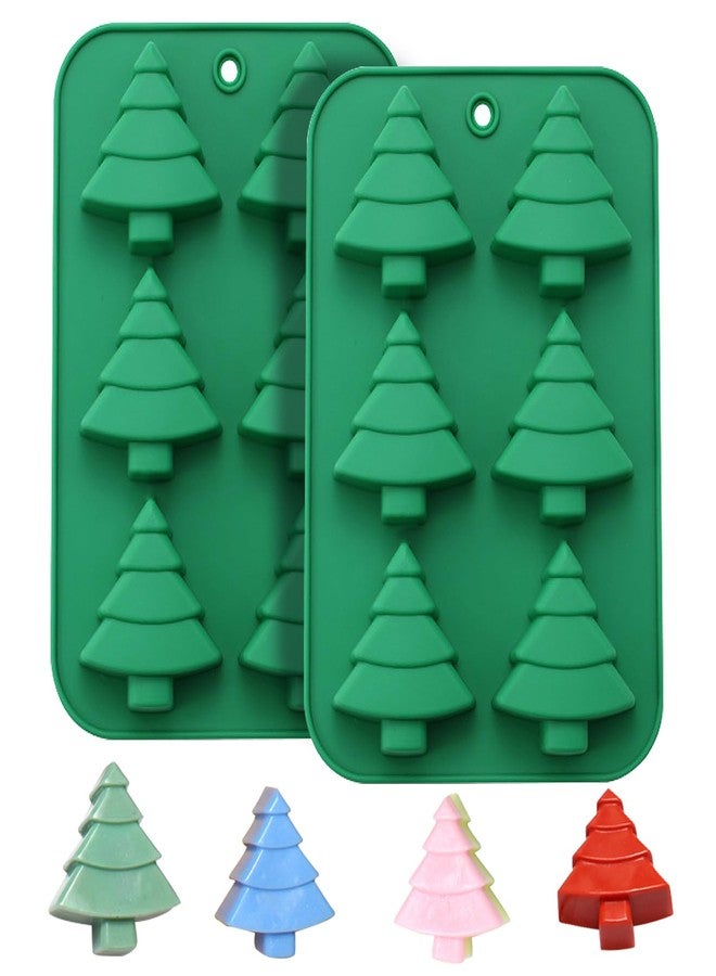 EDUEE Christmas Cake Mold 2pcs Christmas tree Silicone Molds for Soap Ice Cube Bath Bomb Candle Baking - Image 1