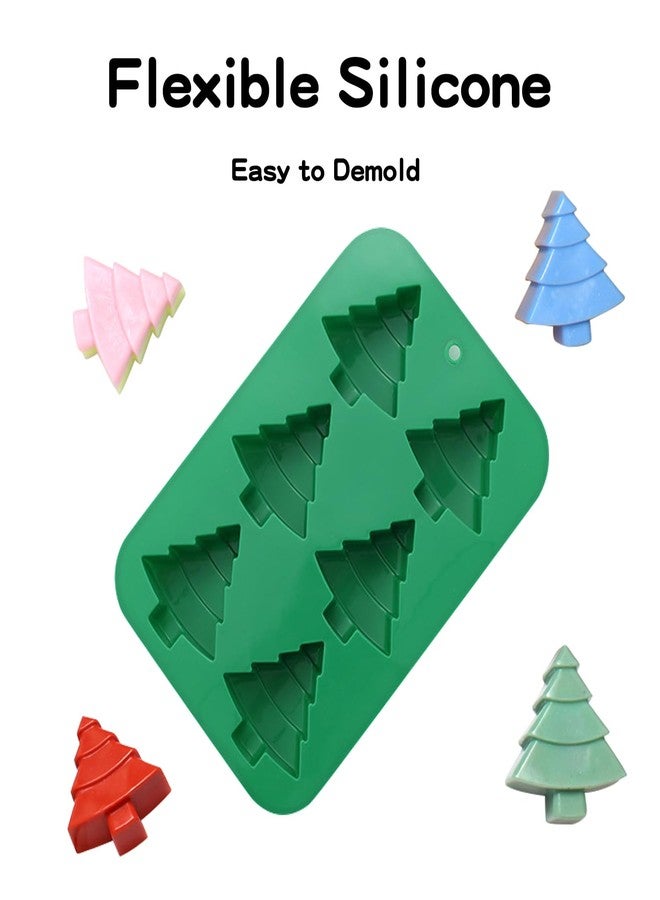 EDUEE Christmas Cake Mold 2pcs Christmas tree Silicone Molds for Soap Ice Cube Bath Bomb Candle Baking - Image 3