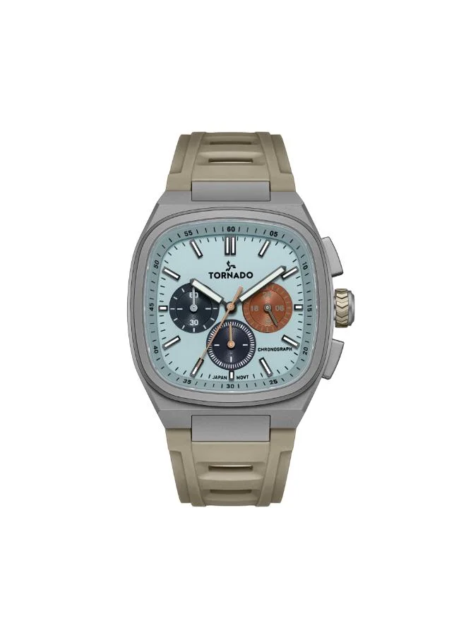 TORNADO Men's Rubber Strap Chronograph Watch T26102-XREL - 42mm mm