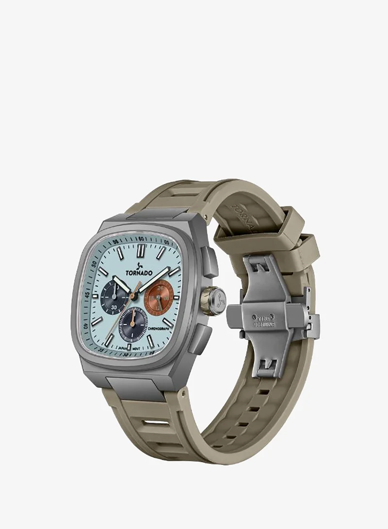 TORNADO Men's Rubber Strap Chronograph Watch T26102-XREL - 42mm mm