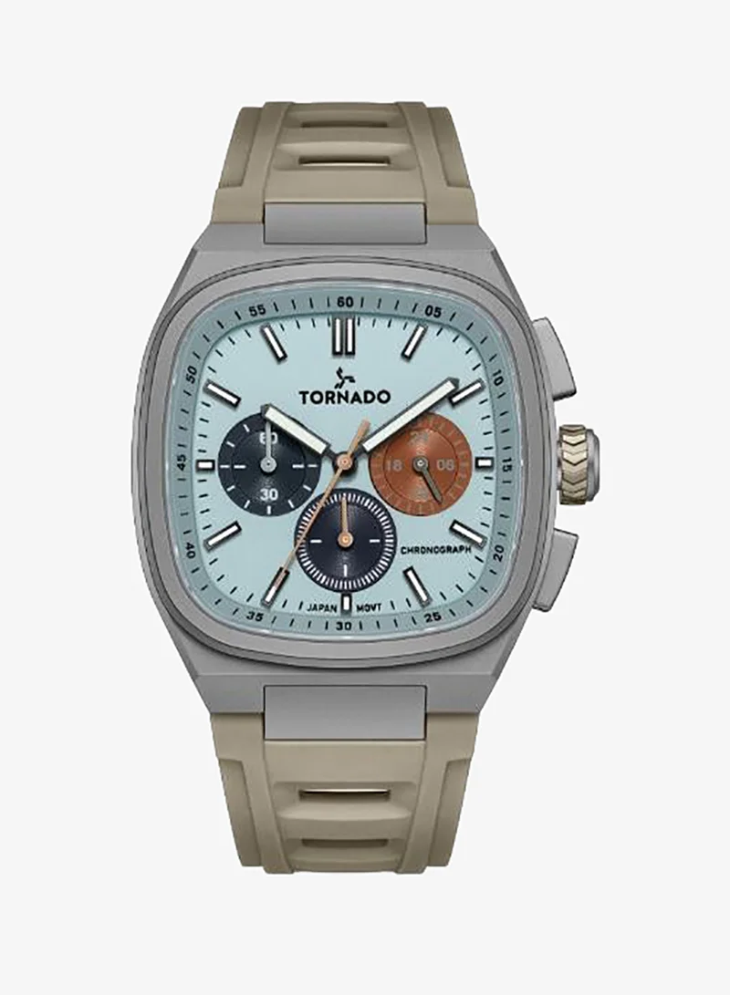 TORNADO Men's Rubber Strap Chronograph Watch T26102-XREL - 42mm mm