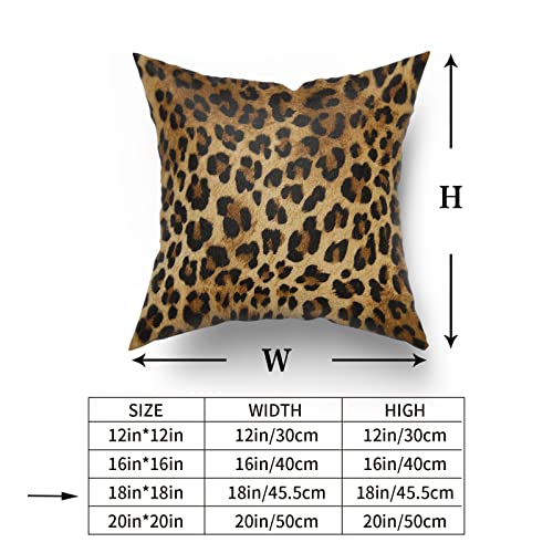 Granbey Leopard Throw Pillow Cover 2 Pcs Cheetah Animal Print Pillows Covers 18x18 inch Plush Soft Bed Decorative Pillow Case for Home Couch Sofa Outdoor Decor - Image 3