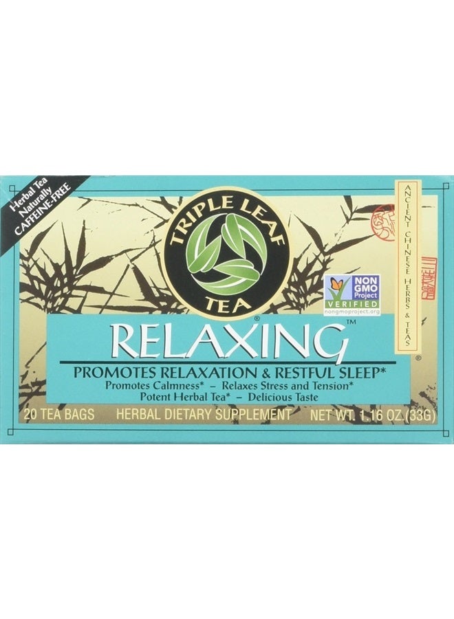 Triple Leaf Tea Chinese Medicinal Tea-Relaxing Herbal Tea Triple Leaf Tea 20 Bag - Image 1