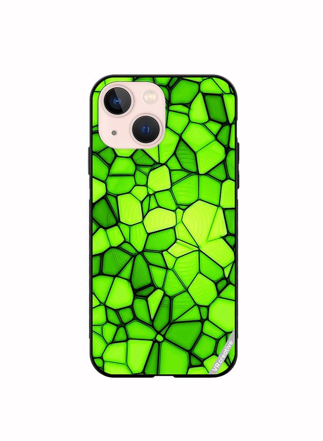 VR CREATIVE Protective Case Cover For Apple iPhone 13 mini Green Abstract Design Multicolour - Image 1