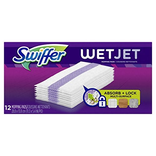 Swiffer WetJet Hardwood Floor Cleaner Spray Mop Pad Refill Multi Surface 12 Count Packaging May Vary