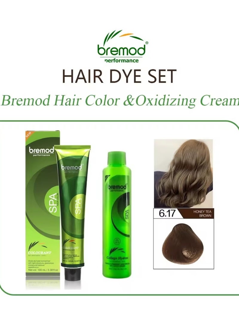 بريمود 6.17 بني شاي العسل 100 مل صبغة شعر بريمود مع كريم مؤكسد