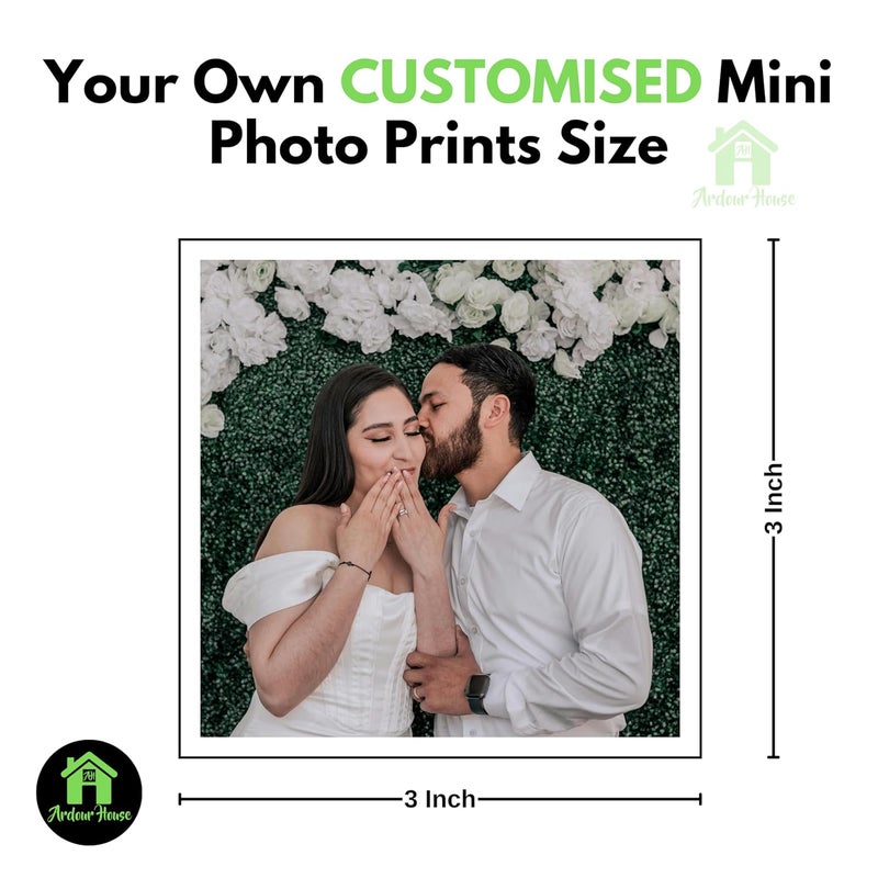 Ardour House Ardour House Personalized 3x3 Inch Square Mini Photo Prints Pack of 40 Premium Custom Multicolor Prints for Home Dcor Gifts Special Occasions Perfect for Weddings Family Memories Unique Keepsakes - Image 4