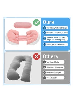 Hihonor Pregnancy Pillow, Maternity Pillow Body Pillow Side Sleeper, Support Waist Sleeping Pillow Back Waist Support Cushion, Washable Cover, Best Pregnant Mom Gift  - Image 4