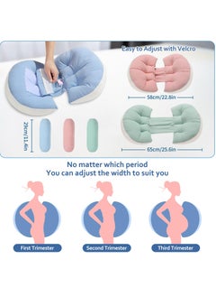 Hihonor Pregnancy Pillow, Maternity Pillow Body Pillow Side Sleeper, Support Waist Sleeping Pillow Back Waist Support Cushion, Washable Cover, Best Pregnant Mom Gift  - Image 2