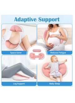 Hihonor Pregnancy Pillow, Maternity Pillow Body Pillow Side Sleeper, Support Waist Sleeping Pillow Back Waist Support Cushion, Washable Cover, Best Pregnant Mom Gift  - Image 3