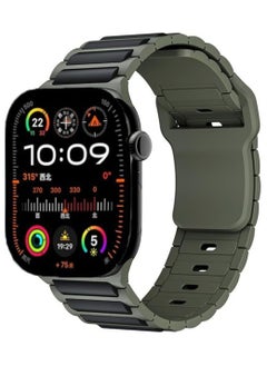 Sport Durable Rugged Watch Band Designed for Apple Watch Ultra 1/2 49mm 46mm 45mm 44mm 42mm, Soft Silicone Double Colour Strap for iwatch Series 10 9 8 7 6 5 4 3 2 1 SE