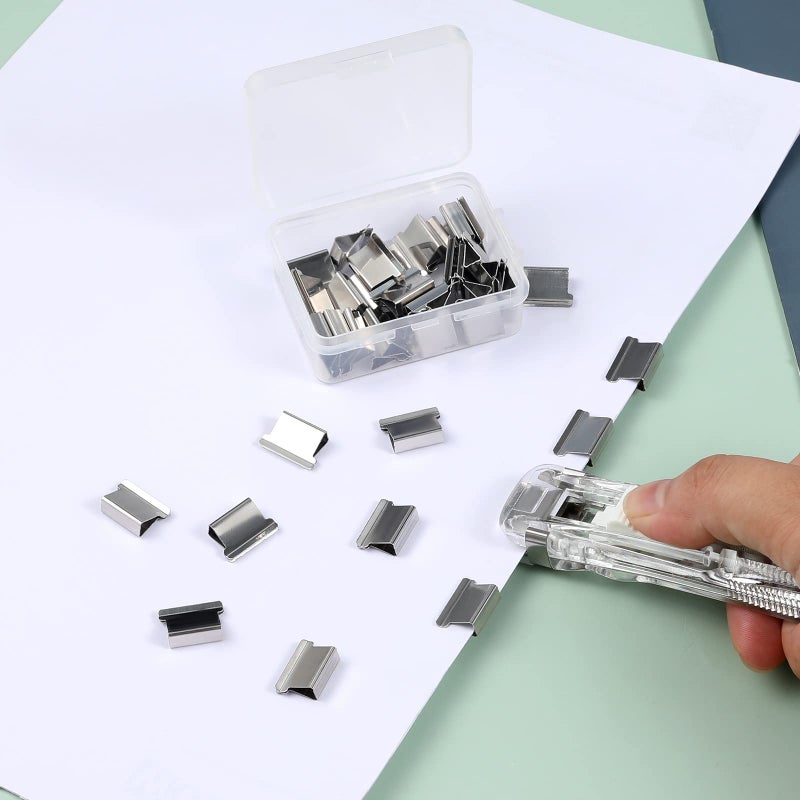 KINBOM 100Pcs Binder Clips Small, Stainless Reusable Steel Refill Clips Paper Clam Clip Work with Clam Clip Dispensers for Fixing Loose Leaf Paper Desk Office Home School (Silver) - Image 5