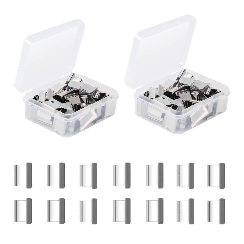 KINBOM 100Pcs Binder Clips Small, Stainless Reusable Steel Refill Clips Paper Clam Clip Work with Clam Clip Dispensers for Fixing Loose Leaf Paper Desk Office Home School (Silver) - Image 1