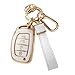 CACARLIKE for Hyundai Key Fob Cover with Hyundai Keychain Car Key Fob Case Compatible with GT Ioniq Sonata Tucson Smart Protector Holder - Image 2