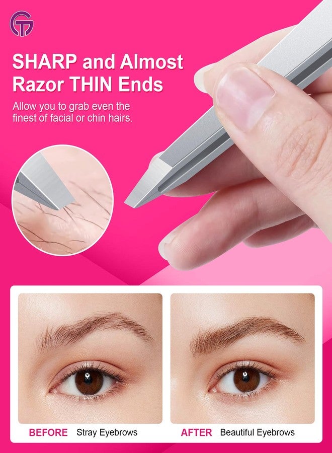 GlamTweeler ملقط إزالة شعر الحواجب من جلام تويلر إكسبرت، ملقط عالي الدقة برأس مائل مصنوع من الفولاذ المقاوم للصدأ للرجال والنساء - Image 4