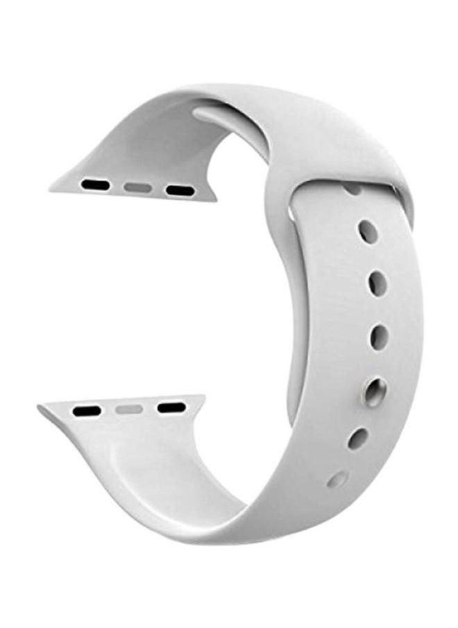 Silicone Wrist Band For Apple Watch 42-44mm White - pzsku/Z0E1D75C44F838536B465Z/45/_/1689424509/72ba1c73-e9bb-4847-a184-d5a74d487980