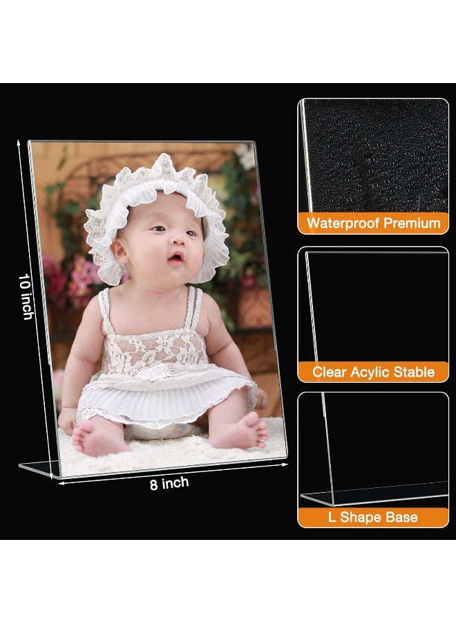 TPGP 20 Pack Acrylic Photo Sign Holder 8 X 10 Inch Plastic Picture Frames Clear Photo Booth Slanted Back Vertical Table Paper Menu Display Stand Portrait Frames Flyer Holder For Home Office Store - Image 4
