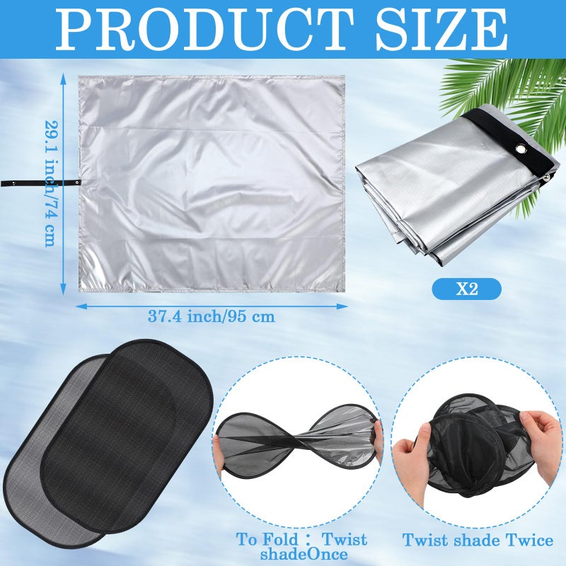 Datanly 2 Pcs Baby Car Seat Sun Shade Cover Infant Car Seats Heat Protector with 2 Car Window Sun Shades UV Protection Toddler Car Seat Cover Keep Toddler Baby Seat at a Cool Temperature for Travel - Image 2