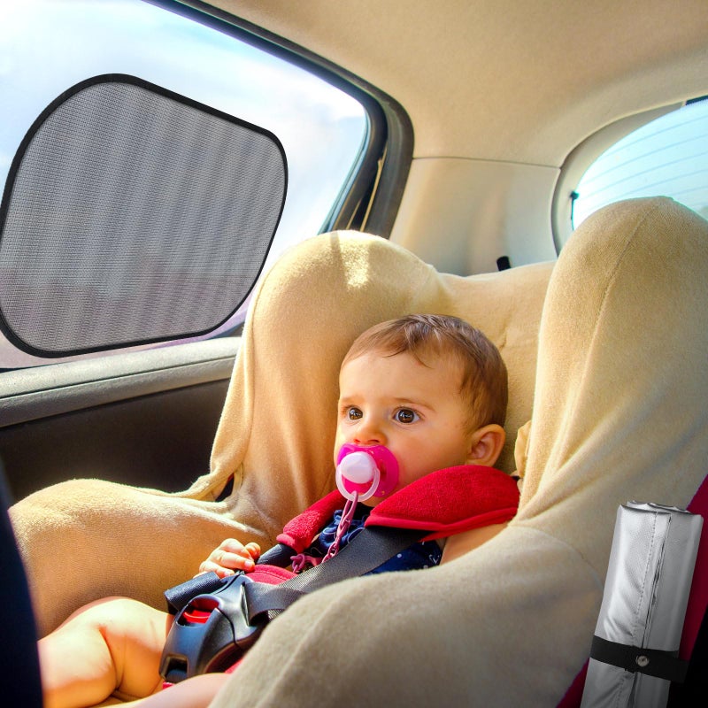 Datanly 2 Pcs Baby Car Seat Sun Shade Cover Infant Car Seats Heat Protector with 2 Car Window Sun Shades UV Protection Toddler Car Seat Cover Keep Toddler Baby Seat at a Cool Temperature for Travel - Image 5
