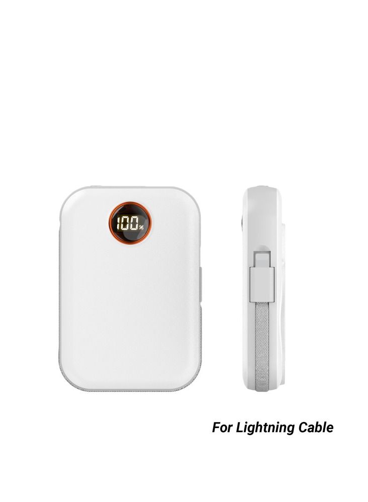GULFLINK Fast Magnetic Portable Power Bank with Lightning Cable 10000mah White - Image 1