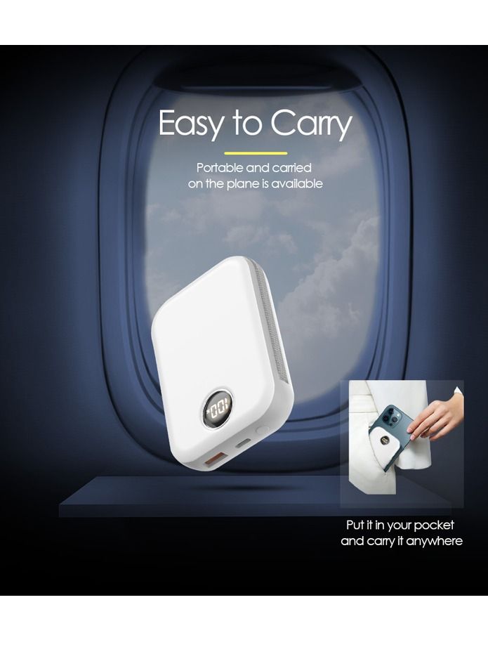 GULFLINK Fast Magnetic Portable Power Bank with Lightning Cable 10000mah White - Image 5