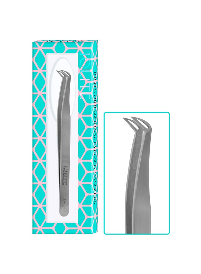 IOLITE Lash Tweezer Professional Stainless Steel Curved Precision Tweezers for Eyelash Extensions, Volume Lashes, Electronics, Laboratory Work, Jewelry-Making,Crafting,Soldering, 2D-3D False Lashes, Nail Art - Image 2