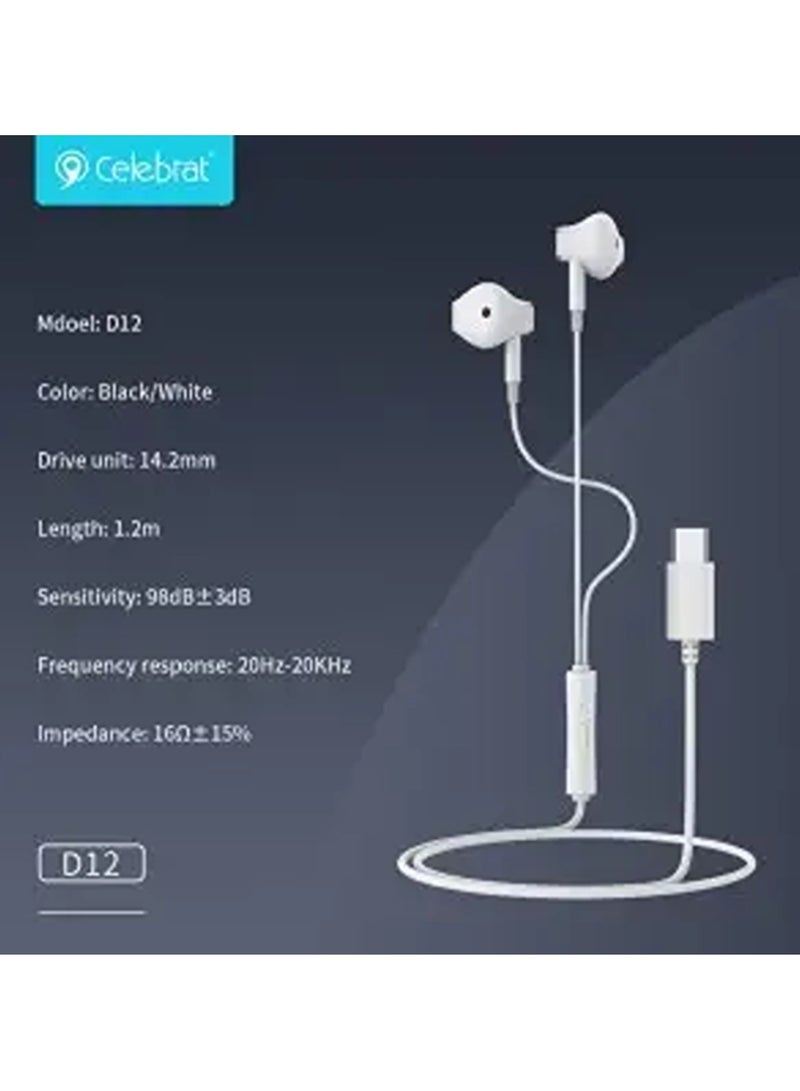 سليبرات سماعة أذن سلكية بجودة صوت HIFI من Celebrat D12 - Image 2