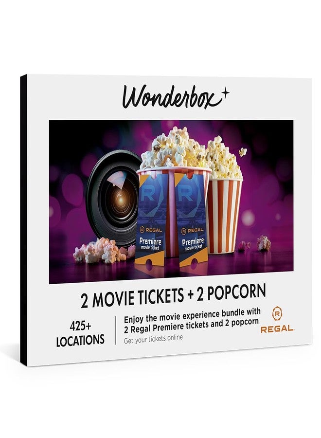 Wonderbox Regal Movie Gift Box, 2 Tickets and 2 Popcorn, Movie Night Experience for 2, Valid at 425 Locations - Image 1