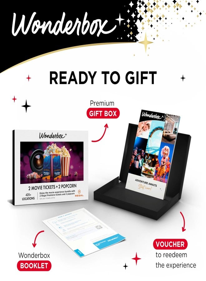 Wonderbox Regal Movie Gift Box, 2 Tickets and 2 Popcorn, Movie Night Experience for 2, Valid at 425 Locations - Image 2