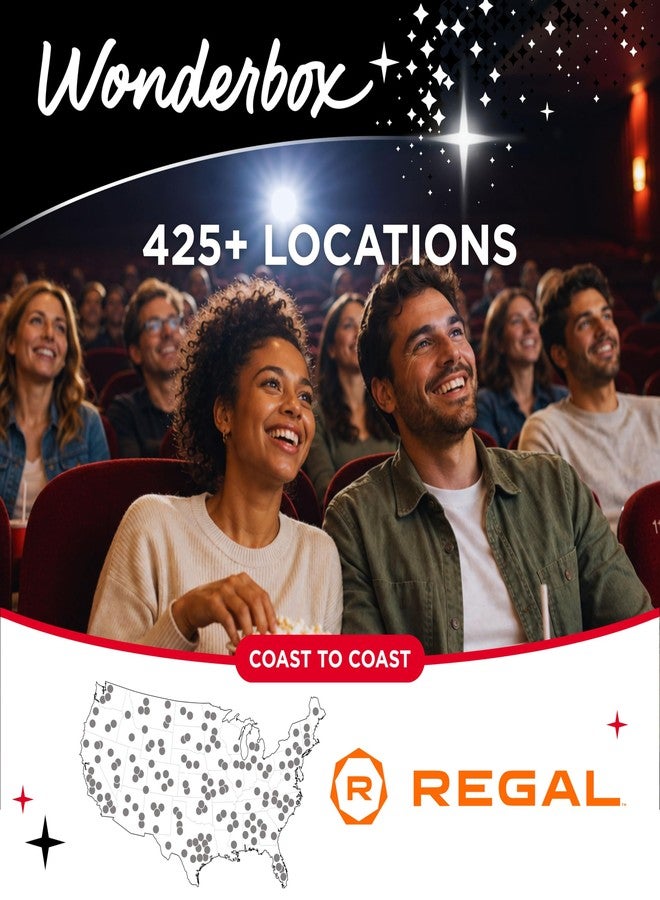 Wonderbox Regal Movie Gift Box, 2 Tickets and 2 Popcorn, Movie Night Experience for 2, Valid at 425 Locations - Image 4