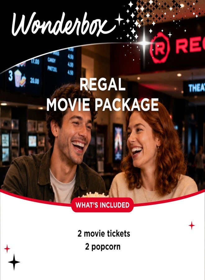 Wonderbox Regal Movie Gift Box, 2 Tickets and 2 Popcorn, Movie Night Experience for 2, Valid at 425 Locations - Image 3