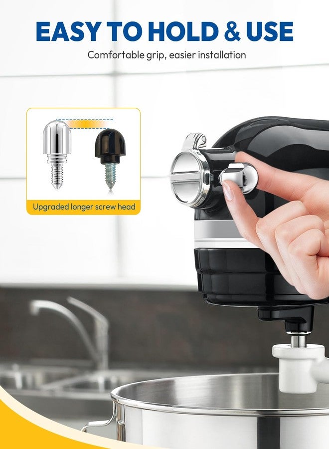 ANONEMOTO Attachment Knob Thumb Screw for KitchenAid Mixers, Upgraded 6061 Aluminum Long Screw Head Knob Replacement Parts, Replaces 9709194, 4162142, 240374 etc, Chrome - Image 3