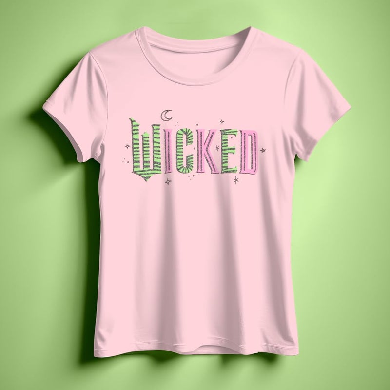 Wicked Girl's Graphic Print T-Shirt 2-Pack - Short Sleeve Tees Bundle for Kids (Light Pink & Dark Pink, Size 7/8) - Image 5