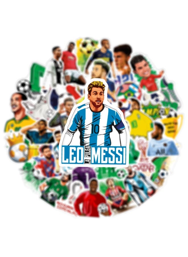 NIBEMINENT 50 Pcs Football World Cup Deco Kit Waterproof Stickers, High Definition Printing Bright Colors, Suitable for Laptop Skateboard Luggage Water Bottle Guitar DIY - Image 3